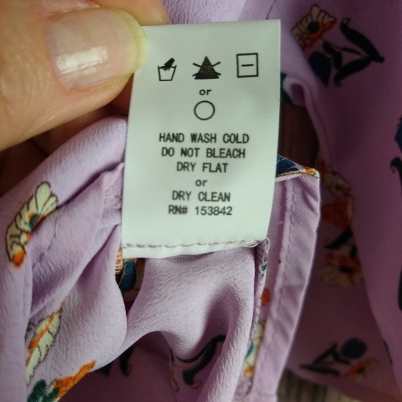 Code X Mode Lavender Floral Zipper Tie Front Top - Picture 8 of 9